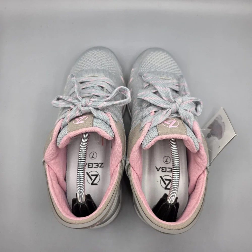 Zeba Sneakers‎ Womens 7 Gray Pink Hands Free Step In Walking Comfort Shoes NWOB